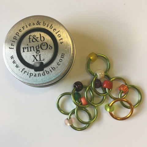 Fripperies & Bibelots ringO XL Snag Free Stitch Markers (Exclusive Shephardess colourway)